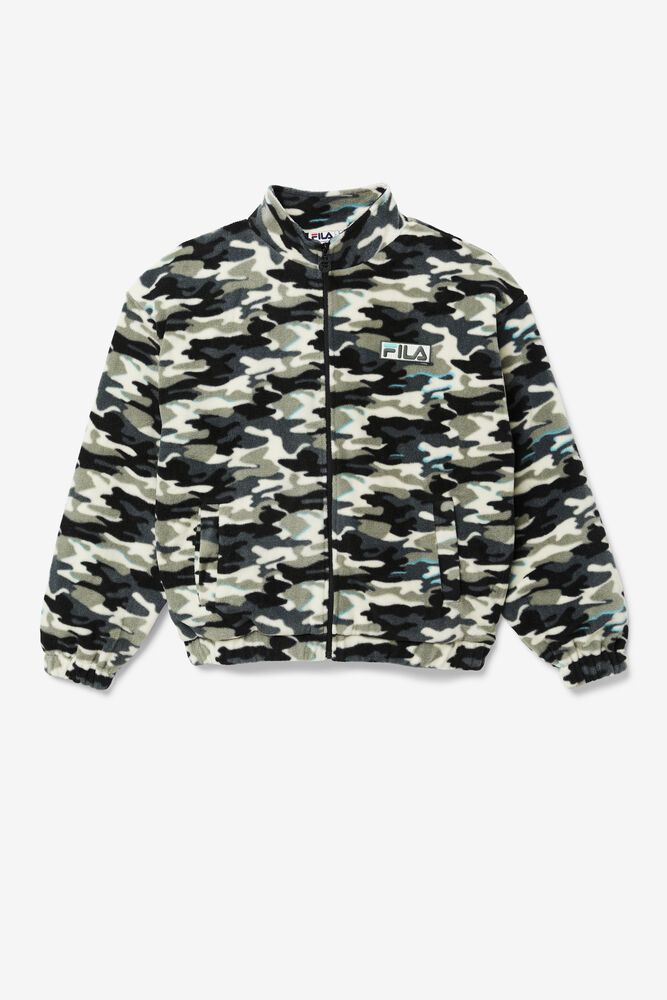 Fila Frantry Camo Black Jacket Mens - NZ 05139-XCLB